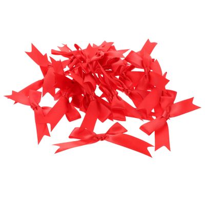 UTHCLO 30pcs Small Red Bows for Wedding Decorations Wrapping and Party Favors Handmade Satin Ribbon Accessories for Floral Arrangements and Holiday Decor