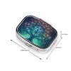 Pill Case with Mirror Retro 2 Compartment Pill Box Digital Futuristic Tree of Life Icon with Space Small Pill Organizer for Purse or Pocket Decorative Metal Medicine Vitamin Organizer Unique Gifts view 2
