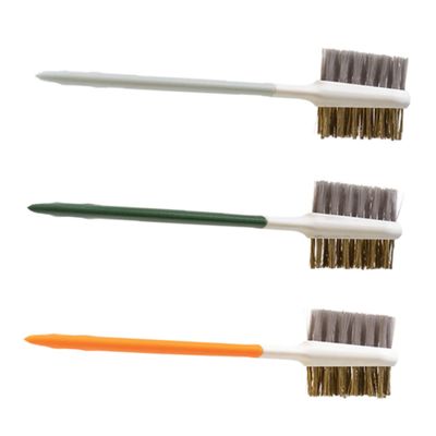 IWOWHERO 3pcs Double-Headed Kitchen Cleaning Tool Durable Gas Stove and Range Hood Brush for Effortless Cleaning Green Orange White