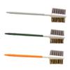 IWOWHERO 3pcs Double-Headed Kitchen Cleaning Tool Durable Gas Stove and Range Hood Brush for Effortless Cleaning Green Orange White view 1
