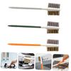 IWOWHERO 3pcs Double-Headed Kitchen Cleaning Tool Durable Gas Stove and Range Hood Brush for Effortless Cleaning Green Orange White view 3