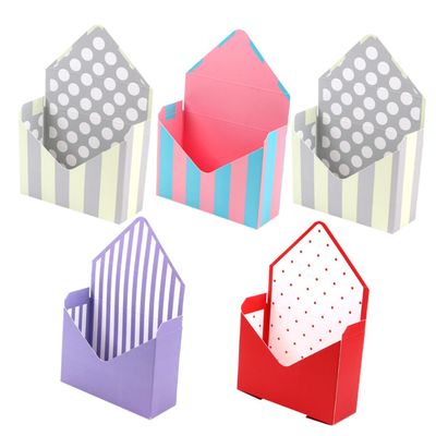 ORFOFE Present Box 5pcs Folding Paper Boxes Envelope for Bouquet Packing Decor