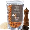 Mochi Rice Nuggets Japanese Rice Crackers, Rice Crispy Treats, Japanese Snacks, No MSG, No Artificial Colors or Preservatives, Made in Japan, arare rice crackers, Beer snacks, Black pepper flavor 4.9oz (140g) view 1