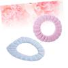 PRETYZOOM 2pcs Warm Thick O-Shaped Toilet Seat Cover Pads Stretchable Washable Soft view 3