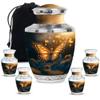 JAGSHASHI Golden Butterfly Bloom Mini Funeral Urn for Ashes Adult Women - Little Cremation Urns for Men - Decorative Keepsake Burial Urns for Human Ashes Adult Male - Combo of 10 Inch & 3 Inch view 1