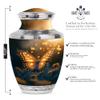 JAGSHASHI Golden Butterfly Bloom Mini Funeral Urn for Ashes Adult Women - Little Cremation Urns for Men - Decorative Keepsake Burial Urns for Human Ashes Adult Male - Combo of 10 Inch & 3 Inch view 2