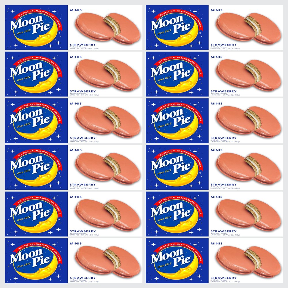 Marshmellow- Cookies 72 Count (12 Boxes, 6 Each) Individually Wrapped Bulk Snacks for Office, Staff, Clients, Meetings, Training, Events Wholesale Treats Case x 1 (Strawberry)