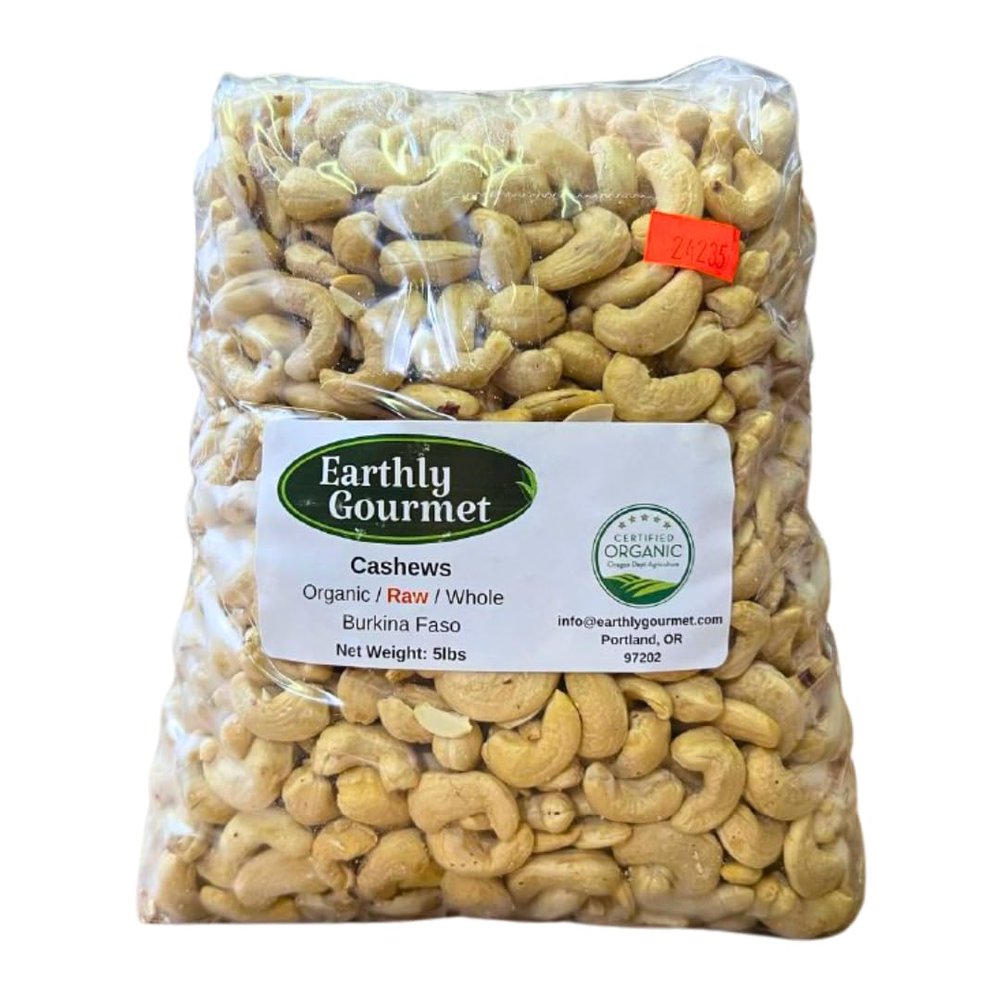 Organic Whole Cashews - 5 Lbs