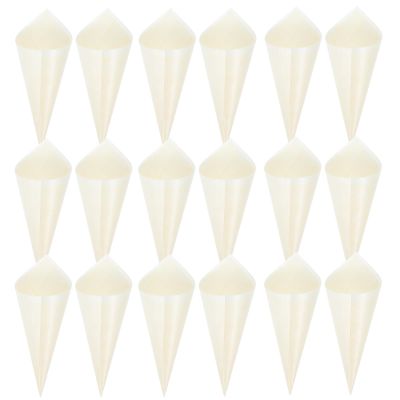 Cabilock 100pcs Wooden Egg Roll Container Realistic Rolled Party Cone for Small Charcuterie Cones Ice Cream Large Dessert Shaped and Kids from Ice Cone Cups Cone Holders for Party