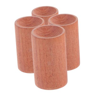 HONMEET Mini Cylinder Aromatherapy Display Base Set of 4 Wooden Essential Oil Diffuser Pedestals for Home and Office Decor Round Wood Holder for Aroma Diffuser
