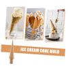 Cabilock 12pcs Shaved Ice Molds Ice Cream Crumbs Cone-shaped Cone Molds for Baking Wood Material view 3