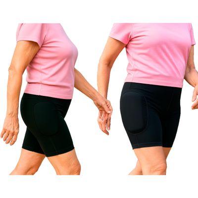 Osteo Active Hip Protector Set by Delloch, Fall Protection for Active Older People - Cotton Briefs - Removable Shields EN1621-1 great Impact Protection, Breathable, Female (1, Single Pack + 1 shield, Black, X-Small)