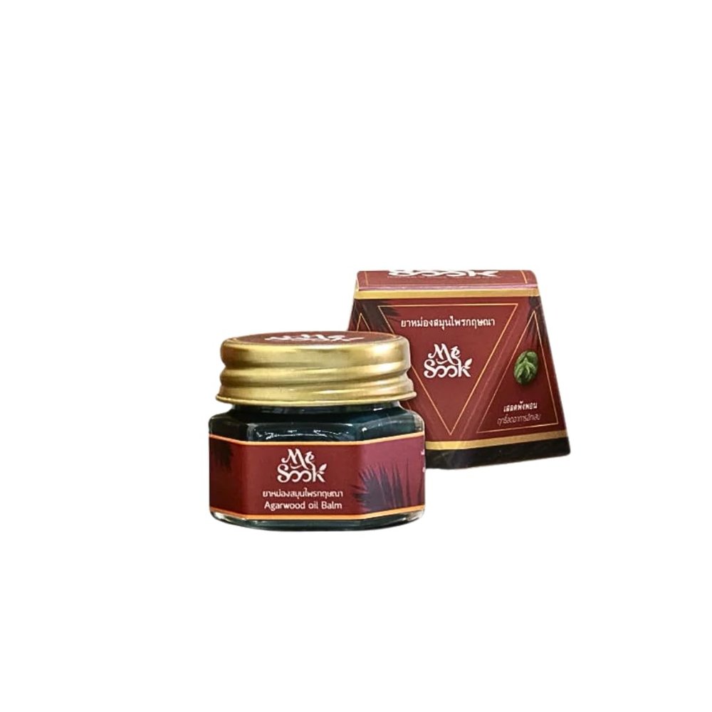 Agarwood Oil Balm 10 gram, Traditional Thai Herbal Relief for Muscles, Headache and Nasal Congestion