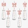 24Pcs Bow Bridal Shower Disposable Straw - Bow Birthday Paper Straws - Bowknot Party Decoration Rose Gold Glitter view 1