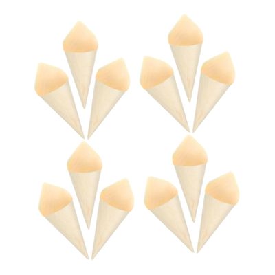 Alipis Elegant Disposable Wood Cones 50 Pack for Mini Ice Cream Sushi Rolls Appetizers Catering Family Gatherings