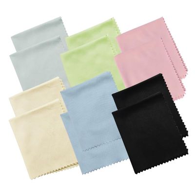 12 Pack Microfiber Cleaning Cloths Color Glasses Cloth Lens Wipes Cloth for Lenses, Screens, Cameras, Eyeglasses 6"x7"