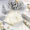RUSPEPA Christmas Reversible Wrapping Paper Roll for Girls, Mini Roll, Gold Foil Bow and Snowflake Design, Gold and White Stripes Gift Wrap Paper Ideal for Holiday Gifts, 17 Inches x 32.8 Feet view 3