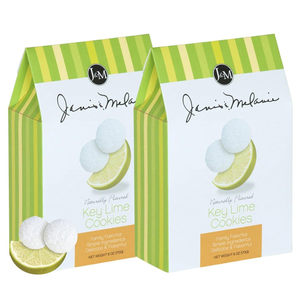 J&M Key Lime Cookies, Refreshing Citrus Flavor, Sweet & Tart for Snacking, Desserts, and Gift-Giving, Delicious Treats, 6 oz, 2 Pack
