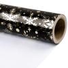 RUSPEPA Gold Foil Snowflake Christmas Wrapping Paper Roll, Mini Roll, Elegant Gold and Black Snowflake Design Gift Wrap Paper, Perfect for Holiday Gifts, Christmas Party, 17 Inches x 32.8 Feet view 2