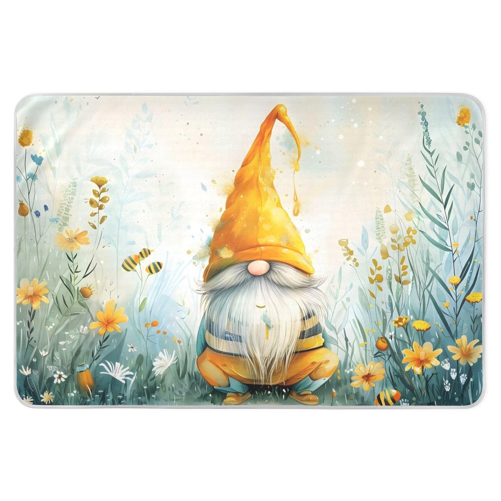 CEBUGI 34 x 52Washable Underpads Heavy Absorbency Waterproof Incontinence Bed Pads Gnome Flower Pee Pads for Adults Kids and Baby