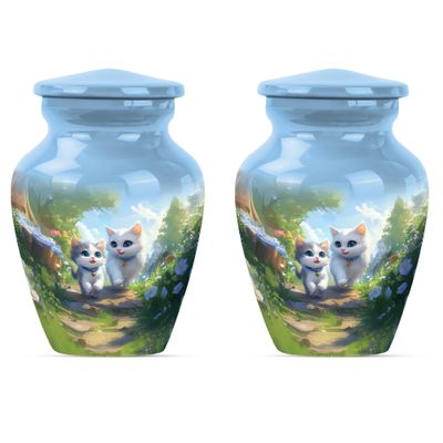 Cat Urn for Ashes Adult Male, Funeral Cremation Urns for Human Ashes, Mini Urns for Human Ashes, Cremation Keepsakes for Ashes(Size - 3inch, 2 Pcs)