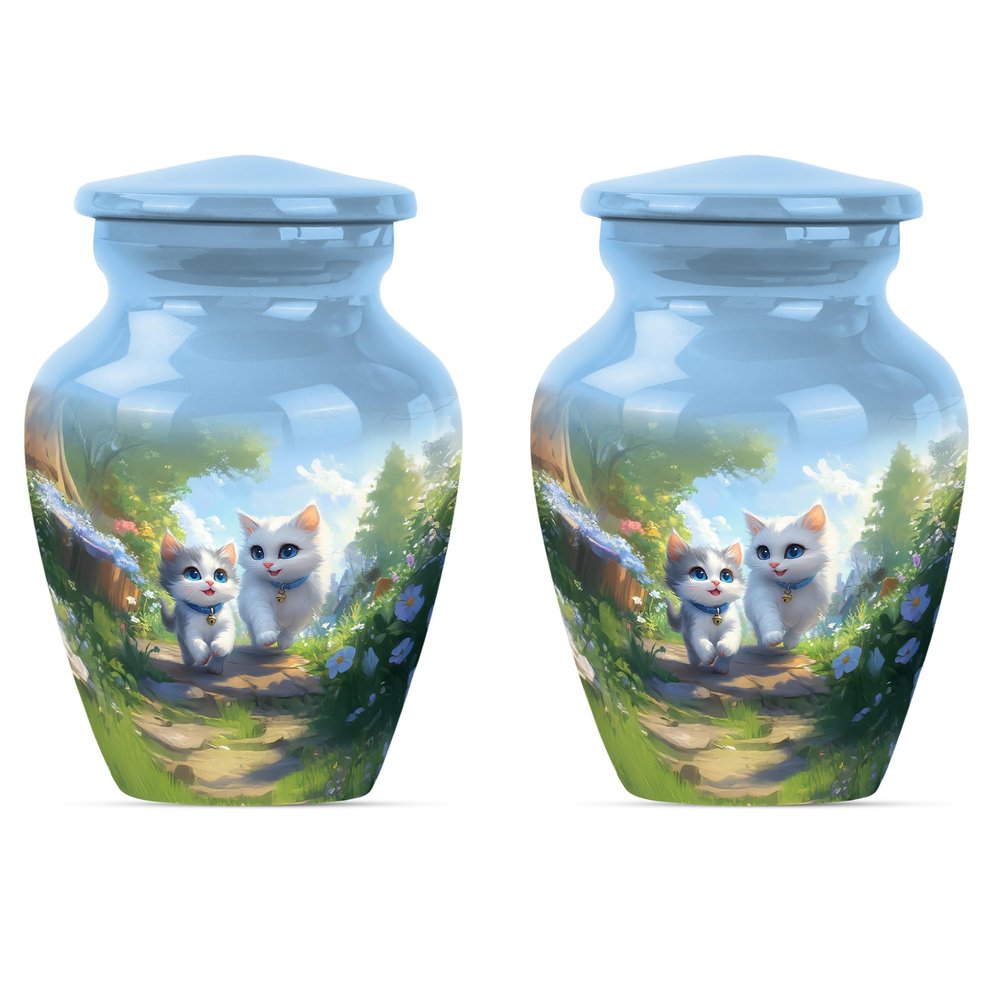 Cat Urn for Ashes Adult Male, Funeral Cremation Urns for Human Ashes, Mini Urns for Human Ashes, Cremation Keepsakes for Ashes(Size - 3inch, 2 Pcs)