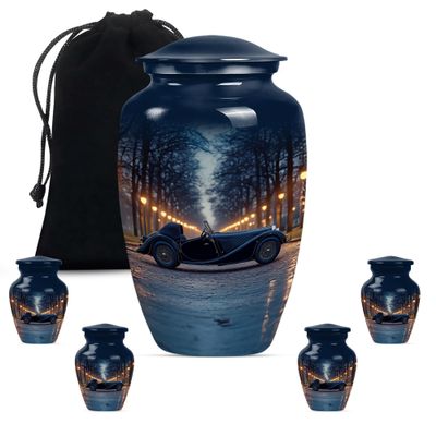 Car Urn for Ashes for Women, Urns for Human Ashes Adult Female, Keepsake Urns for Ashes Small, Burial Urn for Adult Human Ashes Man(Size - 10inch 1Pcs, 3inch 4Pcs)