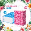 Kolldenn 24 Pcs Cute Cartoon Blue Pink Hibiscus Party Gift Bags Hawaiian Party Favors Paper Goodie Candy Bags with Handles for Hawaiian Tropical Birthday Baby Shower Supplies(Classic) view 2