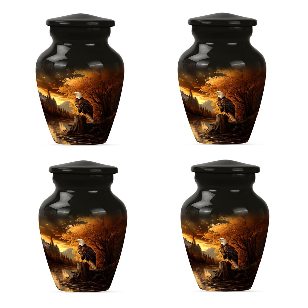 Eagle Urns for Human Ashes Adult Male, Small Urns for Women Human Ashes, Mini Urn for Ashes, Urn for Ashes Adult Female(Size - 3inch, 4 Pcs)