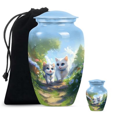 Cat Urns for Ashes for mom, Small Ash Urns for Humans Male, Urn for Human Ashes Adult Male, Large Urn for Ashes for Women(Size - 10inch 1Pcs, 3inch 1Pcs)