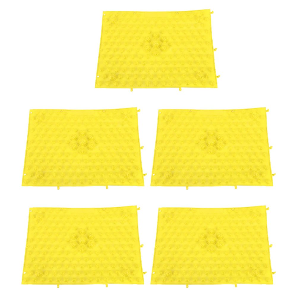 5PCS Foot Massage Mat, Foot Acupressure Mat Pressure Point Pad Walking Toe Plate Acupressure Pad for Home Outdoor Game (Yellow)