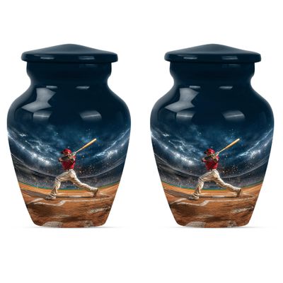 Baseball Urn for Ashes for Women, Unique Urns for Ashes, Cremation Urns for Human Ashes Adult Man, Keepsake Urns for Human Ashes(Size - 3inch, 2 Pcs)