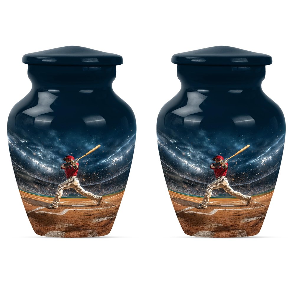 Baseball Urn for Ashes for Women, Unique Urns for Ashes, Cremation Urns for Human Ashes Adult Man, Keepsake Urns for Human Ashes(Size - 3inch, 2 Pcs)