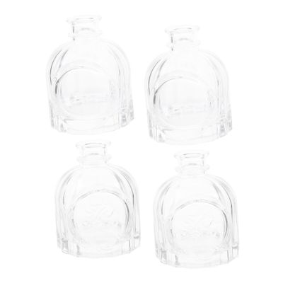 ABOOFAN 4pcs Vintage Style Textured Glass Aromatherapy Bottles Perfume Refill Travel Bottles for Car Home Wedding Decor
