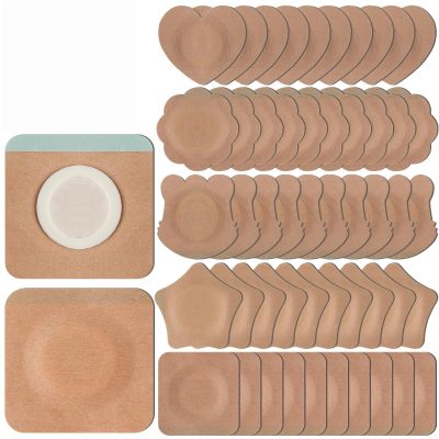 50 Count Value Pack Disposable Castor Oil Patches, Leak-Proof Adhesive Patches for Stomach, Joints & Thyroid, Multiple Shapes Available, Skin-Friendly & Breathable Detox Pads(Mix Shape,Skin Color)