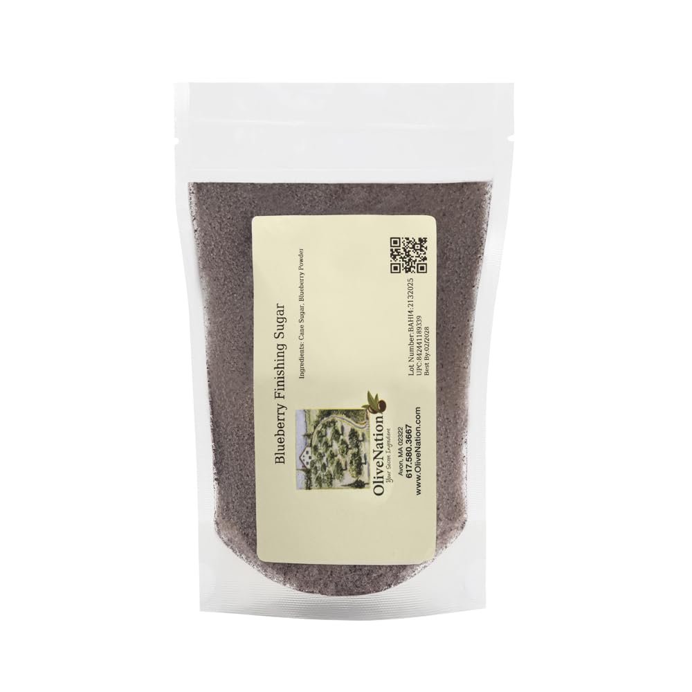 OliveNation Blueberry Finishing Sugar - Blueberry Infused Sugar for Baking, Edible Decoration, Garnish, 32 oz