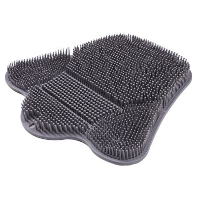 LYAFNG Shower Foot Scrubber Mat Exfoliating Foot Brush and Back Scrubber Anti-Slip Suction Cup Deep Cleansing and Exfoliating Tool for Cleaning Feet(Gray)