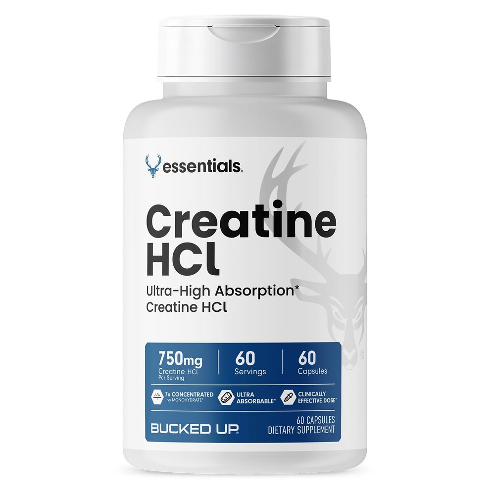 Bucked Up - Creatine HCL, 750mg Serving - 60 Servings (60 Capsules)