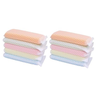 CALLARON 10pcs Cleaning Sponge Wipes Dishwashing Brush Scouring Pad Exfoliating Washcloth Kitchen Accessories Kitchen Supplies Random Color