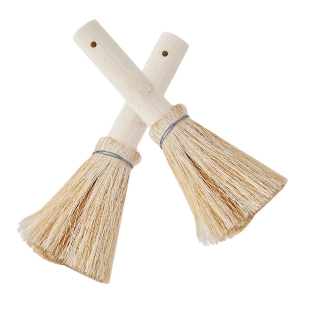 IMIKEYA 2pcs Coconut Coir Pot Brush Set Cleaning Brush with Long Handle for Dishes and Pots