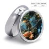 Dragonfly Flying on The Pond Pill Box 3 Compartment Travel Pill Organizer with Mirror Design Portable Pillcase for Pocket Or Purse Round Medicine Case Weekly Medicine Container Holder for Daily Meds view 2