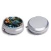 Dragonfly Flying on The Pond Pill Box 3 Compartment Travel Pill Organizer with Mirror Design Portable Pillcase for Pocket Or Purse Round Medicine Case Weekly Medicine Container Holder for Daily Meds view 3