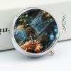 Dragonfly Flying on The Pond Pill Box 3 Compartment Travel Pill Organizer with Mirror Design Portable Pillcase for Pocket Or Purse Round Medicine Case Weekly Medicine Container Holder for Daily Meds view 4