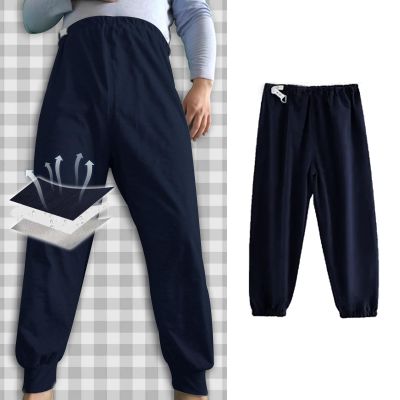 Reusable Incontinence Pants for Adults - Adjustable Urine Leakproof Bedridden Patient Care Trousers Night Spill Proof Absorption for Elderly Unisex Men Women (Blue Long,XXX-Large)
