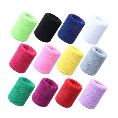 Abaodam Cotton Wristband for Sports 12-Pack Cloth Sweat Absorbing Gym Yoga Fitness Random Color