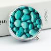 Bright Aqua Blue Turquoise Pill Box 3 Compartment Travel Pill Organizer with Mirror Design Portable Pillcase for Pocket Or Purse Round Medicine Case Weekly Medicine Container Holder for Daily Meds view 4