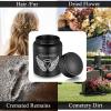 SOITIS Cremation Urn - 3.74 Inch Small Urn for Human Ashes - Elegant Black Aluminum Memorial Keepsake with White Wings Design - Funeral Keepsake for Ashes, Memorial Keepsake Holder view 3