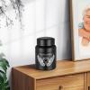 SOITIS Cremation Urn - 3.74 Inch Small Urn for Human Ashes - Elegant Black Aluminum Memorial Keepsake with White Wings Design - Funeral Keepsake for Ashes, Memorial Keepsake Holder view 4