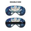 Stained Glass Lotus Mandala Blue Sleep Mask Eye Mask with Adjustable Strap, Eye Sleep Shade Cover Blocks Light for Women Men Airplane Travel Nap Meditation view 2