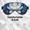 Stained Glass Lotus Mandala Blue Sleep Mask Eye Mask with Adjustable Strap, Eye Sleep Shade Cover Blocks Light for Women Men Airplane Travel Nap Meditation view 3